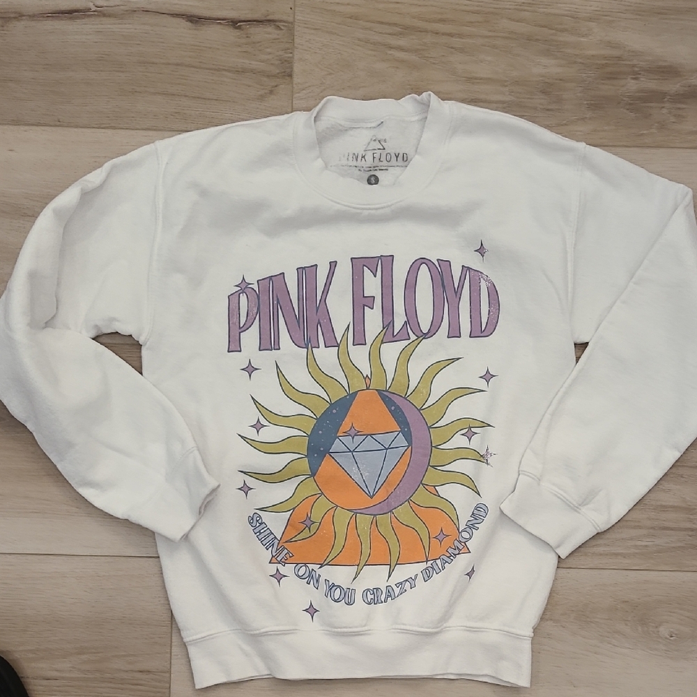 Pink Floyd Classic White Sweatshirt With Front And Back